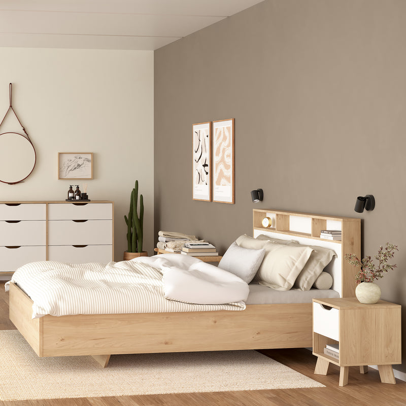 Ikast Nightstand 1 Drawer in Jackson Hickory and White – image 7