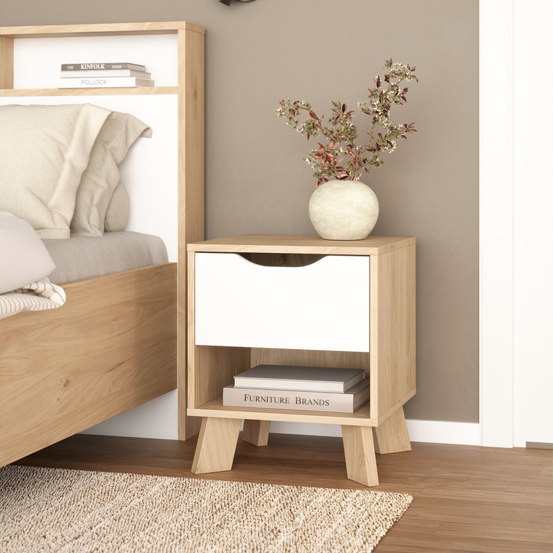 Ikast Nightstand 1 Drawer in Jackson Hickory and White – image 9