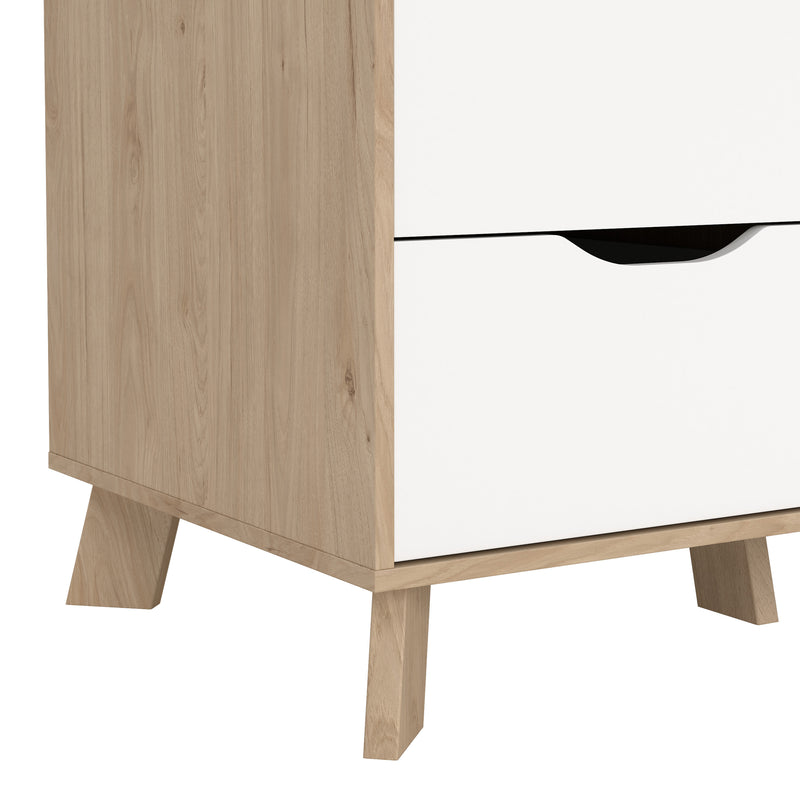 Ikast Wardrobe 3 Doors and 2 Drawers with Mirror in Jackson Hickory and White – image 11