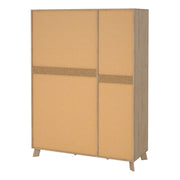 Ikast Wardrobe 3 Doors and 2 Drawers with Mirror in Jackson Hickory and White – image 5