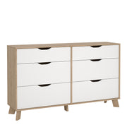 Ikast 6 Drawers Double Dresser in Jackson Hickory and White – image 1