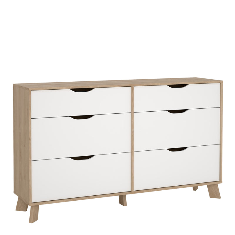 Ikast 6 Drawers Double Dresser in Jackson Hickory and White – image 1