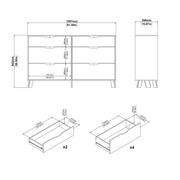 Ikast 6 Drawers Double Dresser in Jackson Hickory and White – image 12