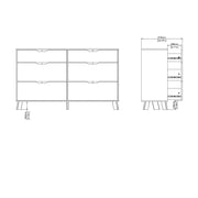 Ikast 6 Drawers Double Dresser in Jackson Hickory and White – image 13