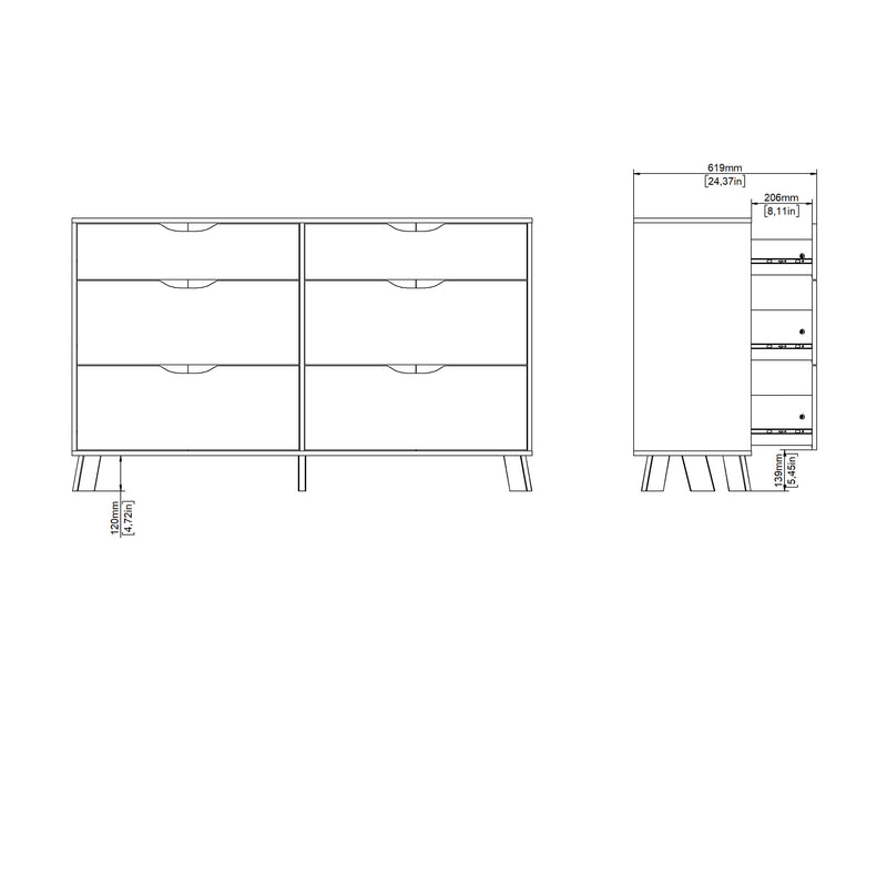 Ikast 6 Drawers Double Dresser in Jackson Hickory and White – image 13