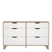 Ikast 6 Drawers Double Dresser in Jackson Hickory and White – image 2