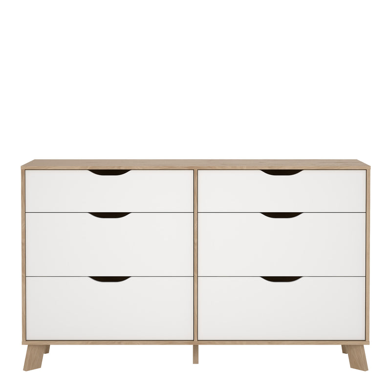 Ikast 6 Drawers Double Dresser in Jackson Hickory and White – image 2