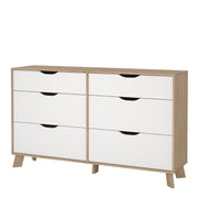 Ikast 6 Drawers Double Dresser in Jackson Hickory and White – image 3