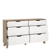 Ikast 6 Drawers Double Dresser in Jackson Hickory and White – image 6