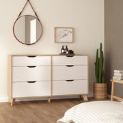 Ikast 6 Drawers Double Dresser in Jackson Hickory and White – image 8