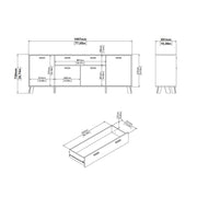 Ikast Sideboard 4 Doors + 1 Drawer in Jackson Hickory and White – image 11