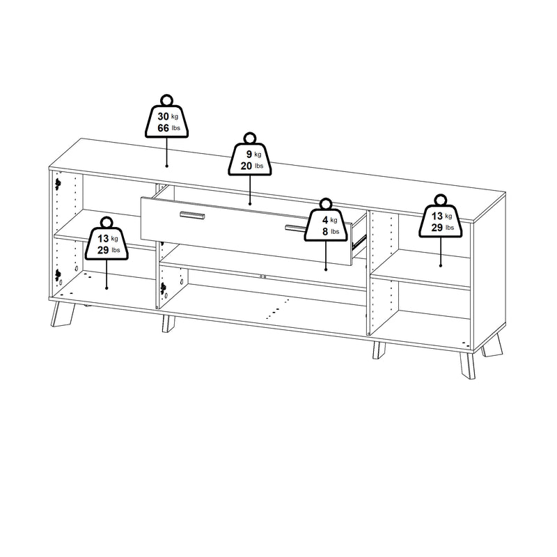 Ikast Sideboard 4 Doors + 1 Drawer in Jackson Hickory and White – image 13