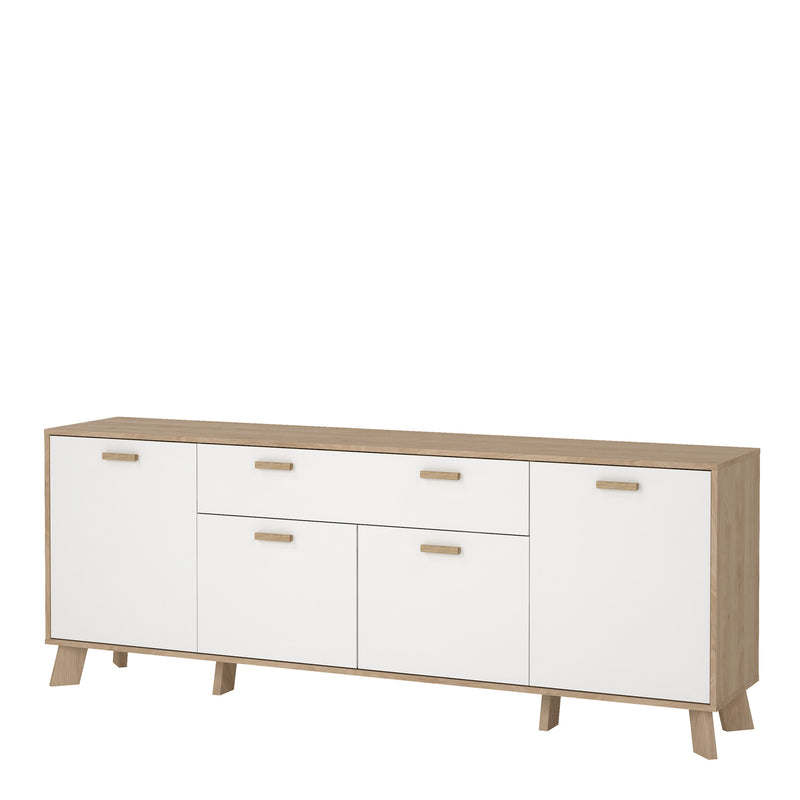 Ikast Sideboard 4 Doors + 1 Drawer in Jackson Hickory and White – image 3