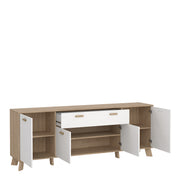 Ikast Sideboard 4 Doors + 1 Drawer in Jackson Hickory and White – image 6