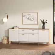 Ikast Sideboard 4 Doors + 1 Drawer in Jackson Hickory and White – image 8