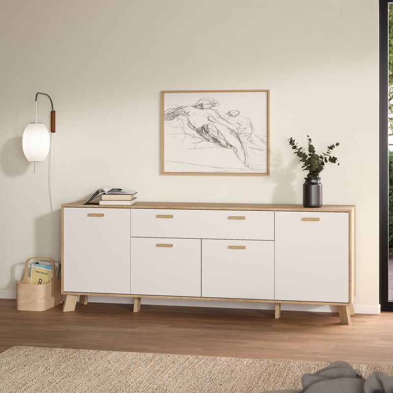 Ikast Sideboard 4 Doors + 1 Drawer in Jackson Hickory and White – image 8