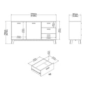 Ikast Sideboard 2 Doors + 3 Drawers in Jackson Hickory and White – image 11