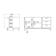 Ikast Sideboard 2 Doors + 3 Drawers in Jackson Hickory and White – image 12