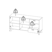Ikast Sideboard 2 Doors + 3 Drawers in Jackson Hickory and White – image 13