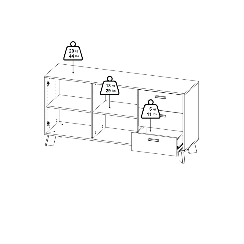 Ikast Sideboard 2 Doors + 3 Drawers in Jackson Hickory and White – image 13