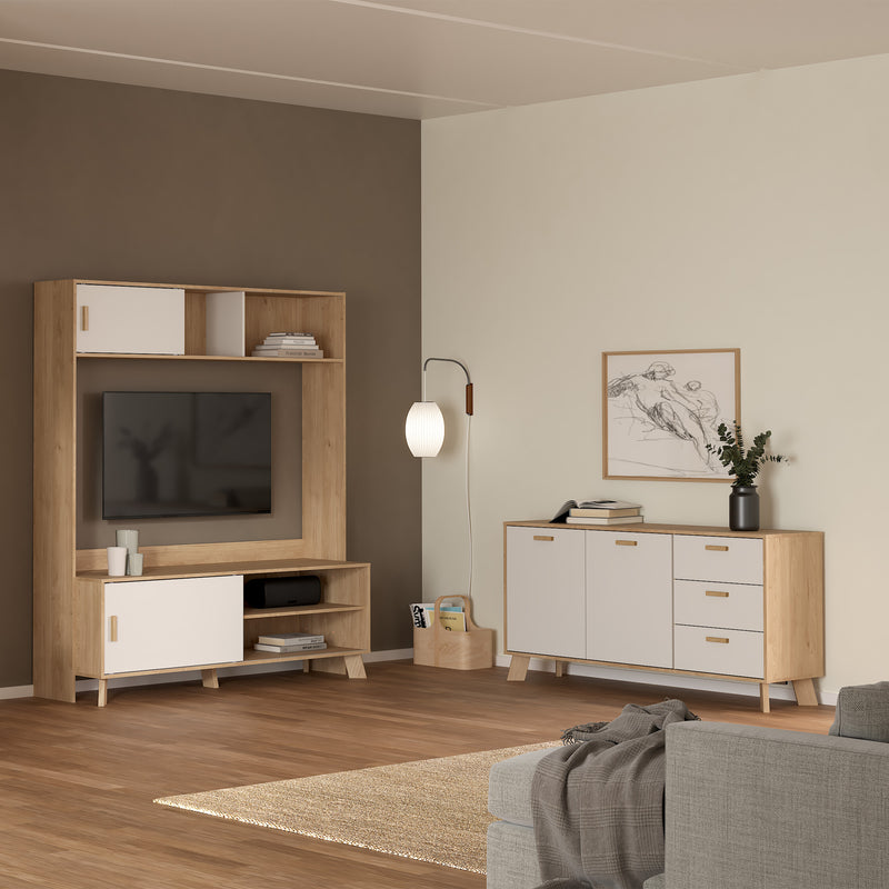 Ikast Sideboard 2 Doors + 3 Drawers in Jackson Hickory and White – image 7