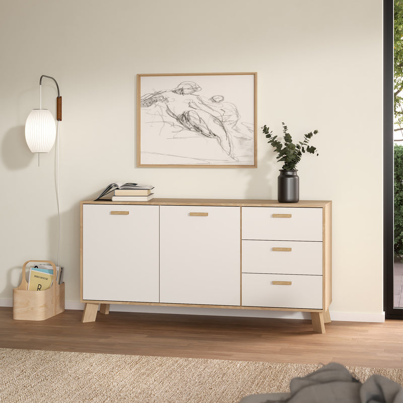 Ikast Sideboard 2 Doors + 3 Drawers in Jackson Hickory and White – image 8