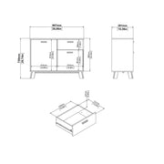 Ikast Sideboard 2 Doors + 1 Drawer in Jackson Hickory and White – image 11