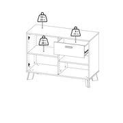 Ikast Sideboard 2 Doors + 1 Drawer in Jackson Hickory and White – image 13