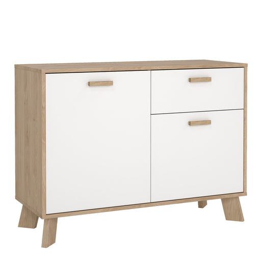 Ikast Sideboard 2 Doors + 1 Drawer in Jackson Hickory and White – image 1