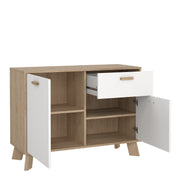 Ikast Sideboard 2 Doors + 1 Drawer in Jackson Hickory and White – image 6