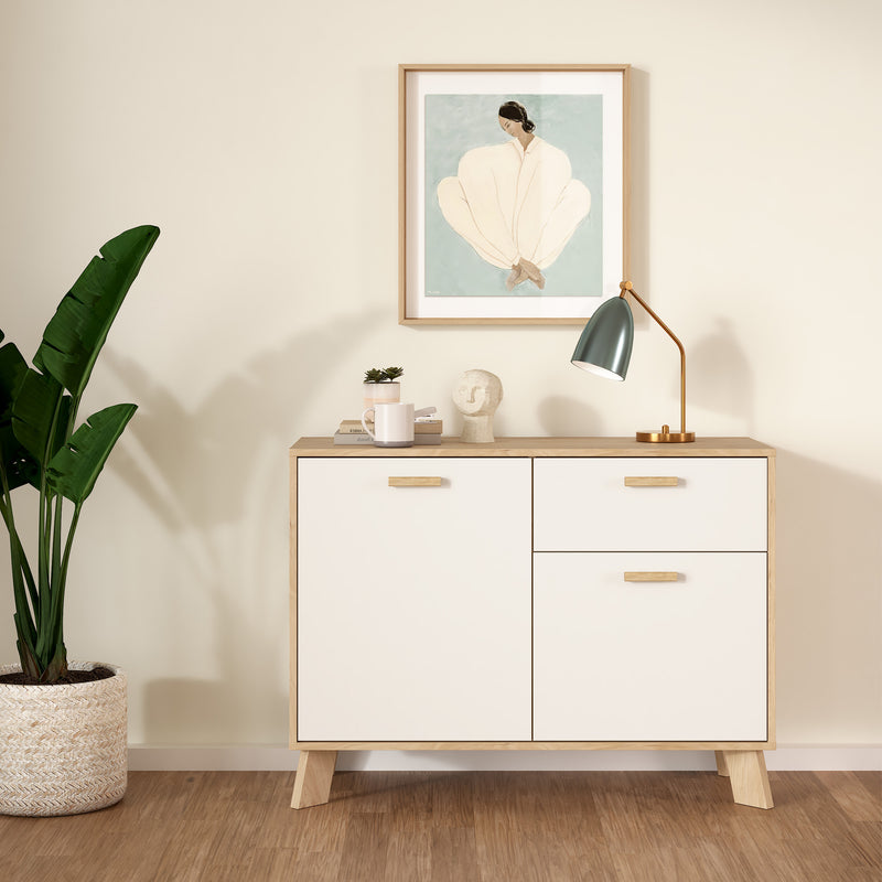 Ikast Sideboard 2 Doors + 1 Drawer in Jackson Hickory and White – image 8