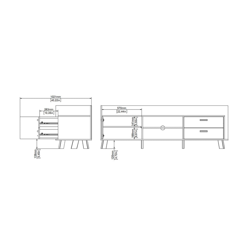 Ikast TV-unit with 1 Door + 2 Drawers in Jackson Hickory and White – image 12