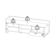 Ikast TV-unit with 1 Door + 2 Drawers in Jackson Hickory and White – image 13