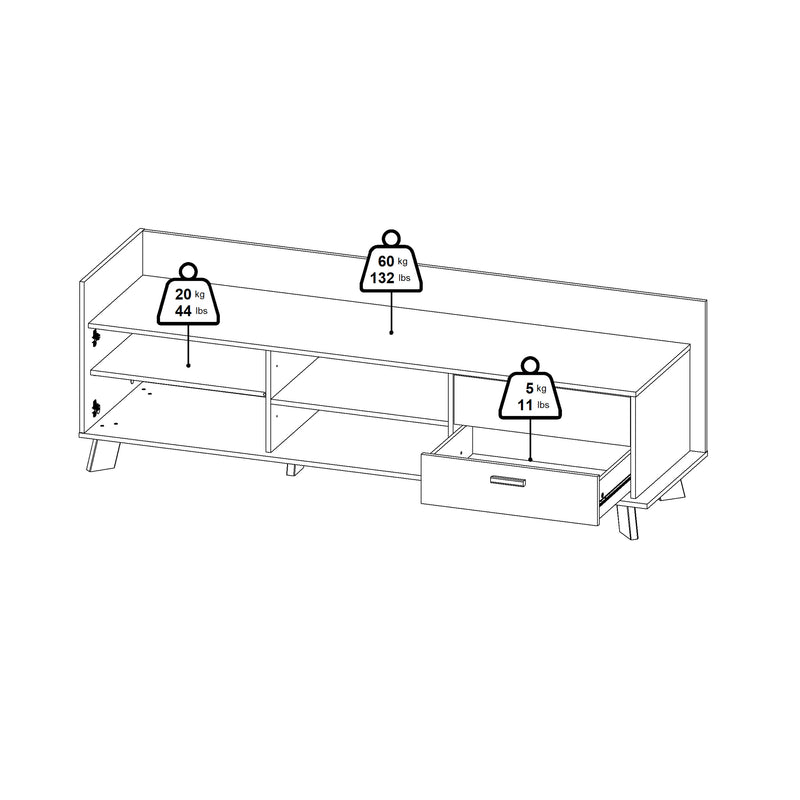 Ikast TV-unit with 1 Door + 2 Drawers in Jackson Hickory and White – image 13