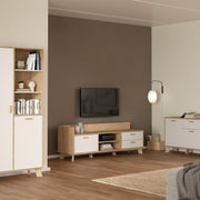 Ikast TV-unit with 1 Door + 2 Drawers in Jackson Hickory and White – image 7