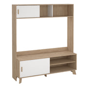Ikast TV-Wall Unit with 2 Sliding Doors in Jackson Hickory and White – image 1