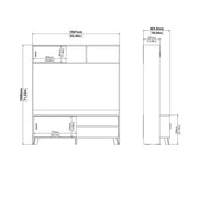 Ikast TV-Wall Unit with 2 Sliding Doors in Jackson Hickory and White – image 12