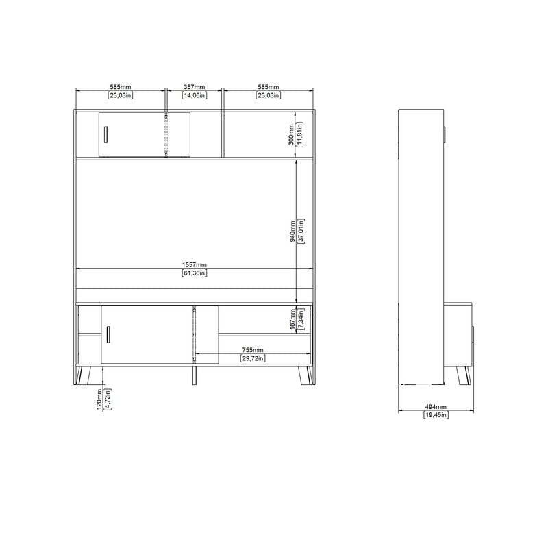 Ikast TV-Wall Unit with 2 Sliding Doors in Jackson Hickory and White – image 13