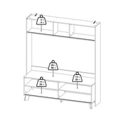 Ikast TV-Wall Unit with 2 Sliding Doors in Jackson Hickory and White – image 14