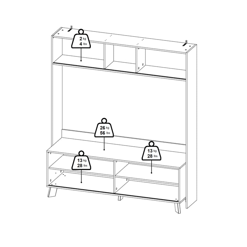 Ikast TV-Wall Unit with 2 Sliding Doors in Jackson Hickory and White – image 14