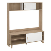Ikast TV-Wall Unit with 2 Sliding Doors in Jackson Hickory and White – image 6
