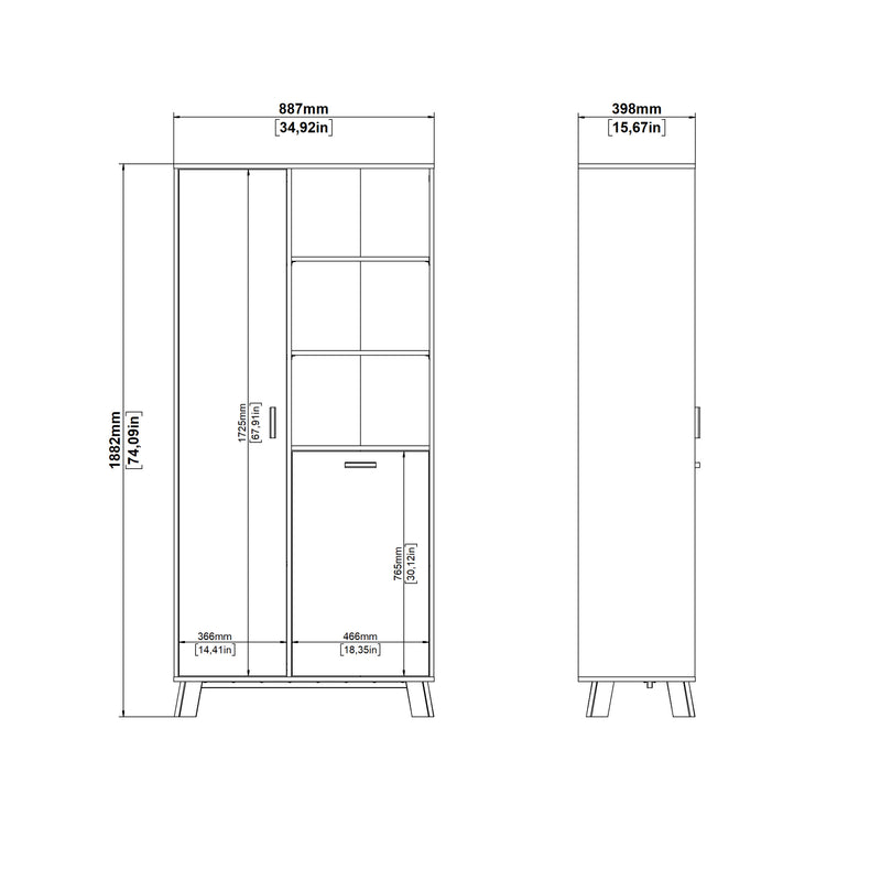 Ikast China Cabinet 2 Doors in Jackson Hickory and White – image 11