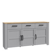 Bohol 3 Door 3 Drawer Sideboard – Grey – image 1