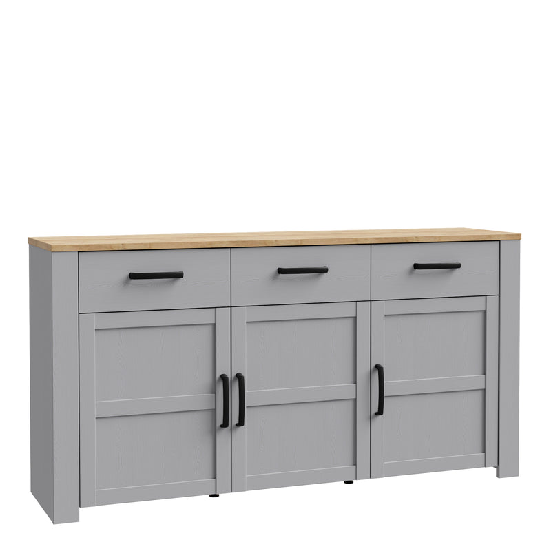 Bohol 3 Door 3 Drawer Sideboard – Grey – image 1