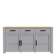 Bohol 3 Door 3 Drawer Sideboard – Grey – image 2