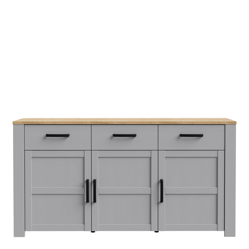 Bohol 3 Door 3 Drawer Sideboard – Grey – image 2