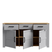 Bohol 3 Door 3 Drawer Sideboard – Grey – image 4