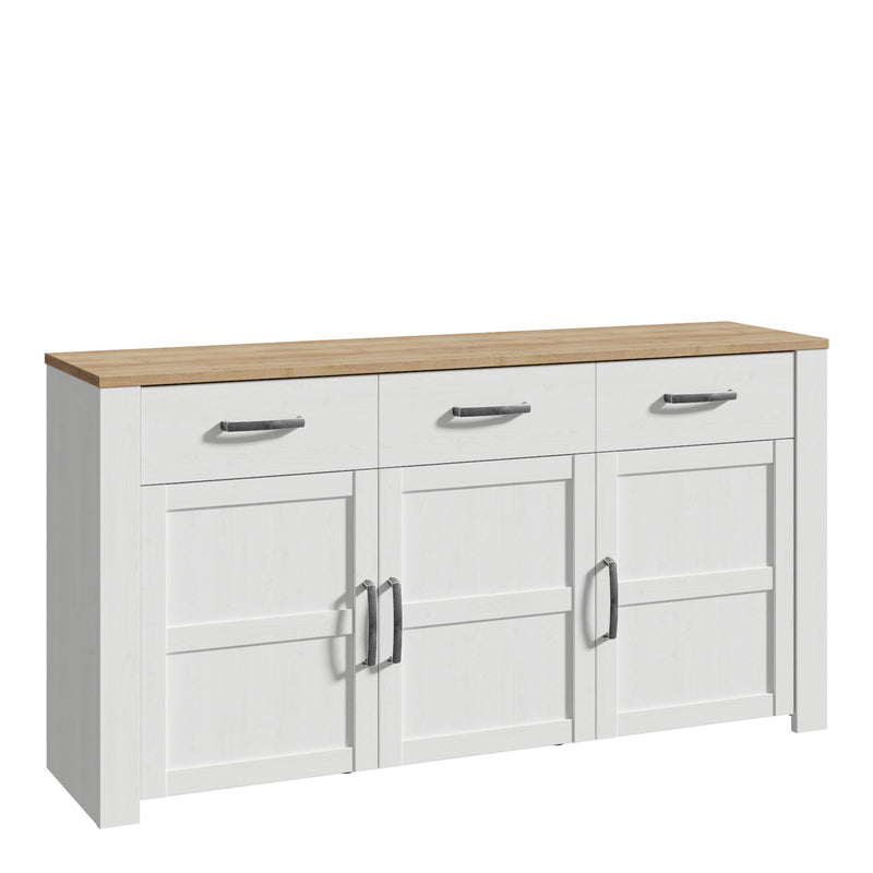 Bohol 3 Door 3 Drawer Sideboard – White – image 1