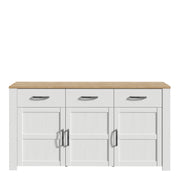 Bohol 3 Door 3 Drawer Sideboard – White – image 2