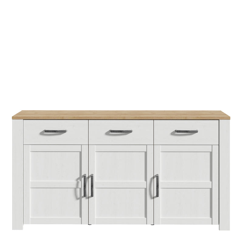 Bohol 3 Door 3 Drawer Sideboard – White – image 2